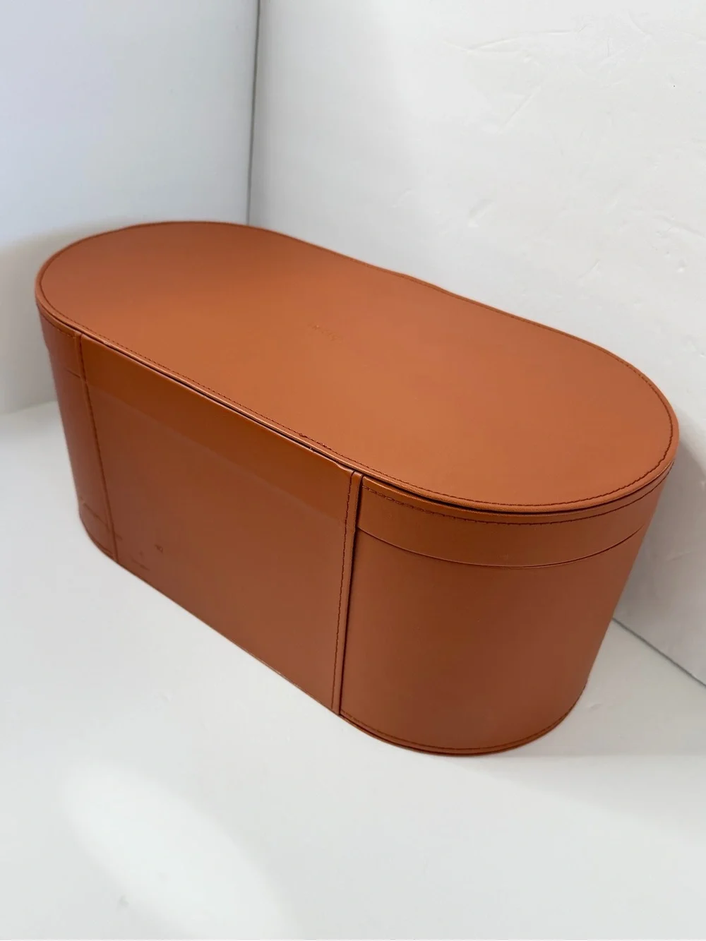 Dyson Storage Case ONLY Hard Box Display Airwrap Leather Brown Orange
